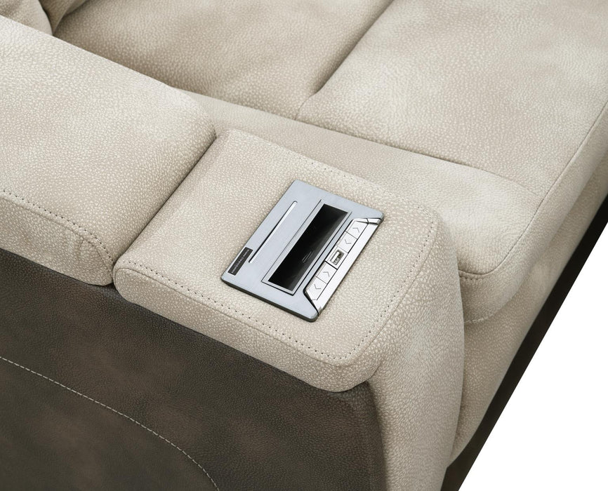 Sand Power Reclining W/Pwr Headrest, Storage Arms/Usb And Wireless Charger Loveseat