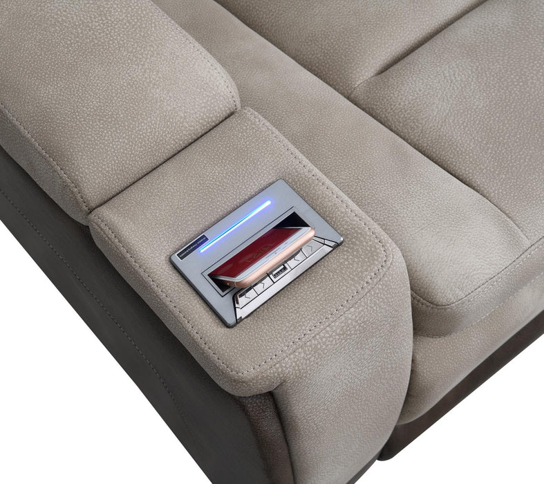 Sand Power Reclining W/Pwr Headrest, Storage Arms/Usb And Wireless Charger Loveseat