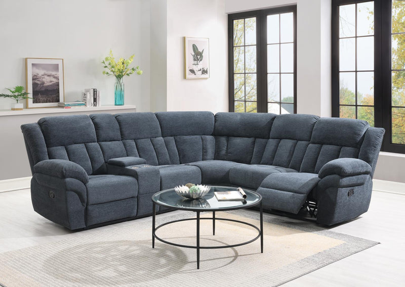 Seccional Faustina Navy Gray Motion de 3 piezas
