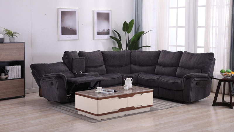 Colección de sala seccional Fallon gris carbón de 3 piezas