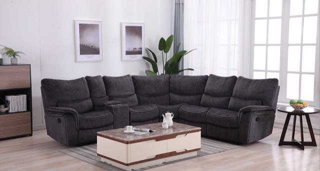 Colección de sala seccional Fallon gris carbón de 3 piezas