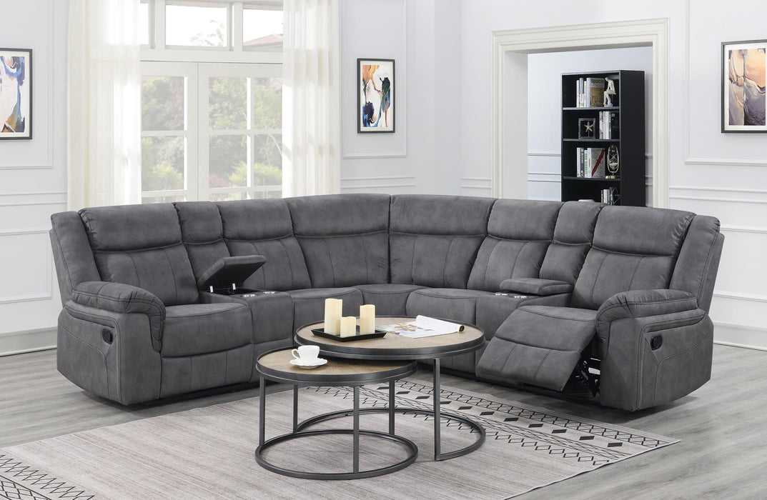 Hadley Gray Fabric 3 Pc Reclining Sectional