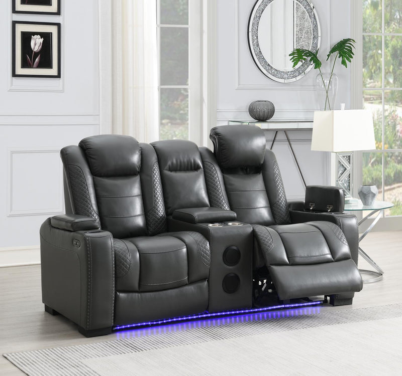 Colección de sala reclinable eléctrica Hunnley Gray