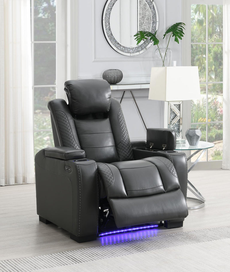 Colección de sala reclinable eléctrica Hunnley Gray
