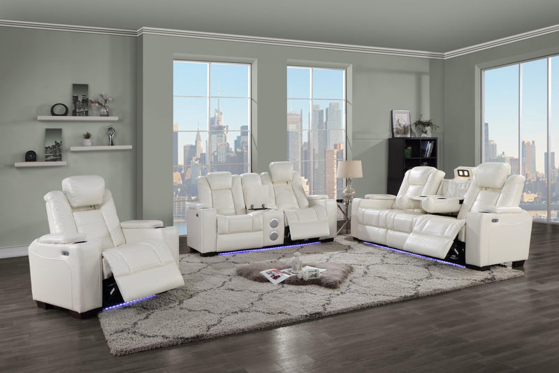 White Power Reclining Sofa-Power Reclining Loveseat