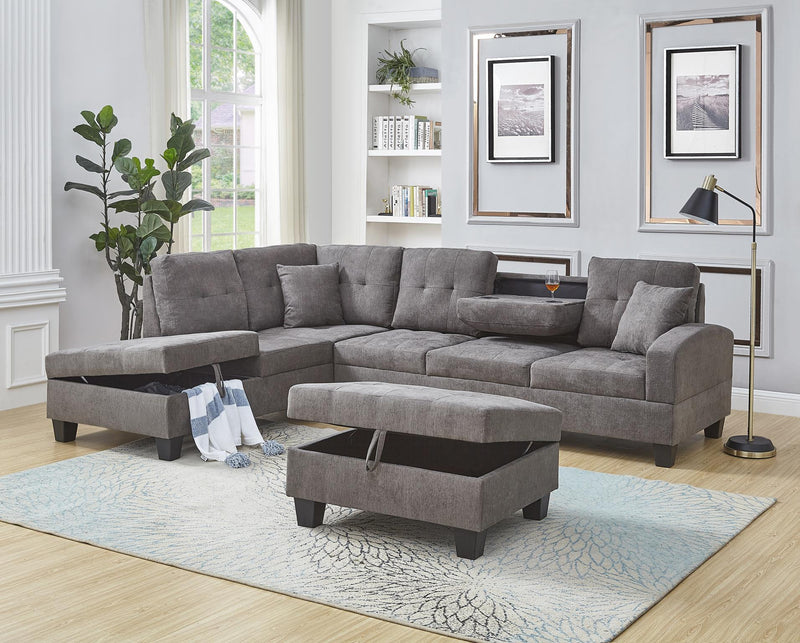Alamo Charcoal Sectional Living Room Collection