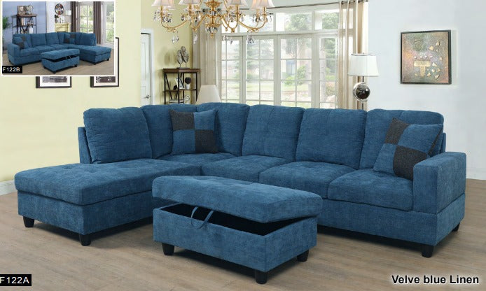 Palm Blue Sectional Living Room Collection